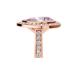 Rose gold Fancy Pink Pear Cut Halo Bezel Diamond Pave Band Ring_5