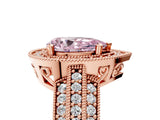 Rose gold Fancy Pink Pear Cut Halo Diamond Engagement Ring with Pave Split Shank and Four-Prong Setting_5