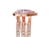 Rose gold Fancy Pink Pear  Cut Halo Diamond Engagement Ring with Split Shank and Four-Prong Setting_25