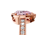 Rose gold Fancy Pink Pear  Cut Halo Diamond Pave Band Ring with Four-Prong Setting_50