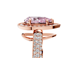 Rose gold Fancy Pink Pear  Cut Halo Diamond Pave Band with Four-Prong Setting_41