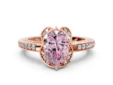 Rose gold Fancy Pink Pear  Cut Halo Diamond Ring with Channel Set Band and Four-Prong Setting_31