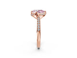 Rose gold Fancy Pink Pear  Cut Halo Diamond Ring with Channel Set Band and Four-Prong Setting_33