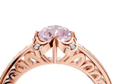 Rose gold Fancy Pink Pear  Cut Halo Diamond Ring with Channel Set Band and Four-Prong Setting_35