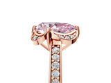 Rose gold Fancy Pink Pear  Cut Halo Diamond Ring with Channel Set Band and Four-Prong Setting_36