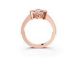 Rose gold Fancy Pink Pear  Cut Halo Diamond Ring with Pavé Band and Milgrain Prong Setting_35