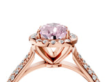 Rose gold Fancy Pink Pear Cut Halo Diamond Ring with Pavé Band_4