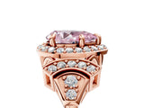 Rose gold Fancy Pink Pear Cut Halo Diamond Split Shank Engagement Ring with Four-Prong Setting_11