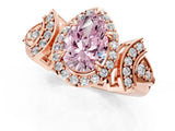 Rose gold Fancy Pink Pear Cut Halo Diamond Split Shank Engagement Ring with Four-Prong Setting_13