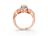 Rose gold Fancy Pink Pear Cut Halo Diamond Split Shank Engagement Ring with Four-Prong Setting_15