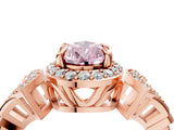 Rose gold Fancy Pink Pear Cut Halo Diamond Split Shank Engagement Ring with Four-Prong Setting_16