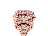 Rose gold Fancy Pink Pear Cut Halo Diamond Split Shank Engagement Ring with Four-Prong Setting_17