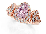 Rose gold Fancy Pink Pear Cut Halo Diamond Split Shank Engagement Ring with Four-Prong Setting_7