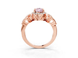 Rose gold Fancy Pink Pear Cut Halo Diamond Split Shank Engagement Ring with Four-Prong Setting_9