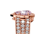 Rose gold Fancy Pink Pear Cut Halo Diamond Split Shank Ring with Prong Setting_5
