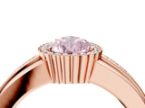 Rose gold Fancy Pink Pear  Cut Halo Pave Band Four-Prong Ring_53