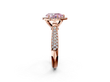Rose gold Fancy Pink Pear  Cut Halo Pave Band Four-Prong Setting Ring_39