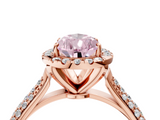 Rose gold Fancy Pink Pear  Cut Halo Pave Band Four-Prong Setting Ring_41