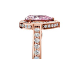 Rose gold Fancy Pink Pear  Cut Halo Pave Split Shank Prong Setting Ring_37