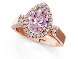 Rose gold Fancy Pink Pear Cut Halo Round Diamond Twist Band with Four-Prong Setting_1