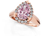 Rose gold Fancy Pink Pear  Cut Halo Solitaire Engagement Ring with Square Band and Four-Prong Setting_115
