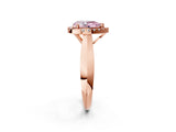 Rose gold Fancy Pink Pear  Cut Halo Solitaire Engagement Ring with Square Band and Four-Prong Setting_116