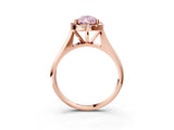 Rose gold Fancy Pink Pear  Cut Halo Solitaire Engagement Ring with Square Band and Four-Prong Setting_117
