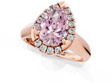 Rose gold Fancy Pink Pear  Cut Halo Solitaire Engagement Ring with Square Band and Four-Prong Setting_67