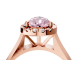 Rose gold Fancy Pink Pear  Cut Halo Solitaire Engagement Ring with Square Band and Four-Prong Setting_70