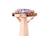 Rose gold Fancy Pink Pear  Cut Halo Solitaire Engagement Ring with Square Band and Four-Prong Setting_71