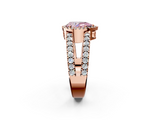 Rose gold Fancy Pink Pear  Cut Halo Split Shank Diamond Ring with Four-Prong Setting_47