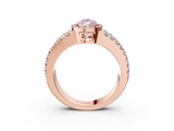Rose gold Fancy Pink Pear  Cut Halo Split Shank Diamond Ring with Four-Prong Setting_48