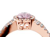 Rose gold Fancy Pink Pear  Cut Halo Split Shank Diamond Ring with Four-Prong Setting_49