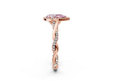 Rose gold Fancy Pink Pear Cut Halo Twist Band with Four-Prong Setting_14