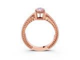Rose gold Fancy Pink Pear  Cut Milgrain Channel Set Engagement Ring with Solitaire Prong Setting_70