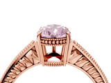 Rose gold Fancy Pink Pear  Cut Milgrain Channel Set Engagement Ring with Solitaire Prong Setting_71