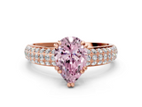 Rose gold Fancy Pink Pear  Cut Pave Diamond Engagement Ring with Channel Set Band and Four-Prong Setting_20