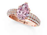 Rose gold Fancy Pink Pear  Cut Pave Diamond Engagement Ring with Channel Set Band and Four-Prong Setting_21
