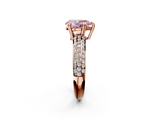 Rose gold Fancy Pink Pear  Cut Pave Diamond Engagement Ring with Channel Set Band and Four-Prong Setting_22