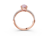 Rose gold Fancy Pink Pear  Cut Pave Diamond Engagement Ring with Channel Set Band and Four-Prong Setting_23