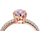 Rose gold Fancy Pink Pear  Cut Pave Diamond Engagement Ring with Channel Set Band and Four-Prong Setting_24