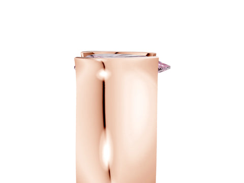 Rose gold Fancy Pink Pear Cut Solitaire Bezel Set Diamond Ring with Wide Band_5