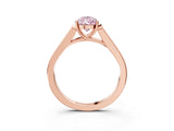Rose gold Fancy Pink Pear Cut Solitaire Cathedral Diamond Engagement Ring with Channel-Set Band and Four-Prong Setting_6