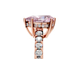 Rose gold Fancy Pink Pear Cut Solitaire Diamond Engagement Ring with Pavé Band and Six-Prong Setting_17