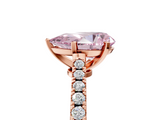 Rose gold Fancy Pink Pear  Cut Solitaire Diamond Engagement Ring with Pave Band and Four-Prong Setting_169