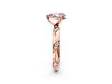 Rose gold Fancy Pink Pear Cut Solitaire Diamond Engagement Ring with Twisted Pave Band and Four-Prong Setting_5