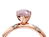 Rose gold Fancy Pink Pear Cut Solitaire Diamond Engagement Ring with Twisted Pave Band and Four-Prong Setting_7