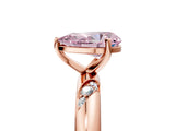 Rose gold Fancy Pink Pear Cut Solitaire Diamond Engagement Ring with Twisted Pave Band and Four-Prong Setting_8