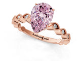 Rose gold Fancy Pink Pear Cut Solitaire Diamond Ring with Infinity Twist Band and Four-Prong Setting_1