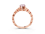 Rose gold Fancy Pink Pear Cut Solitaire Diamond Ring with Infinity Twist Band and Four-Prong Setting_3